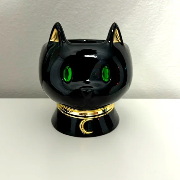 Bath & Body Works Halloween 2024 fancy black cat 3 wick candle holder decoration - Picture 2 of 6